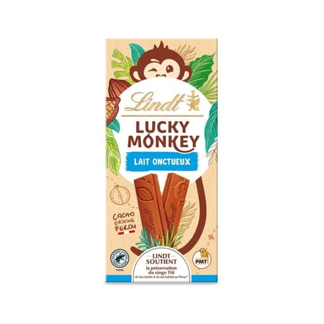 Lindt lucky monkey lait onctueux 100g