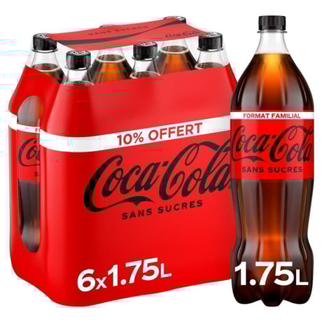 Coca-Cola zéro 10% offert 6x1.75l