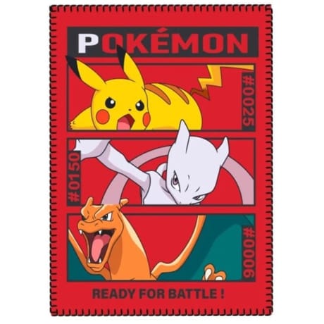 Plaid pokémon pikachu, mewto et dracaufeu (100x140cm)
