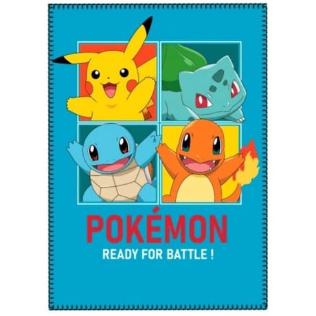 Plaid pokémon prêts pour le combat  (100x140cm)
