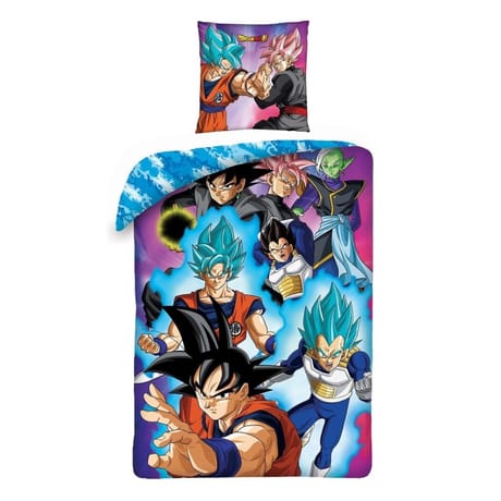 Parure de lit en microfibre dbs son goku vs goku rosé (200x140cm + 63x63cm)