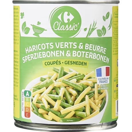 Carrefour Classic' haricots verts et beurre 455g