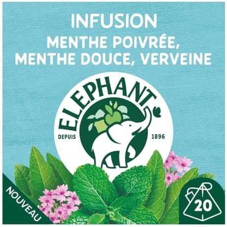 Elephant infusion menthe poivrée menthe douve verveine x20s - 34g