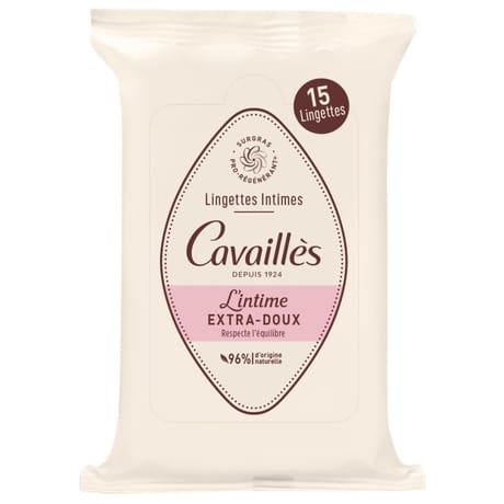 Roge Cavailles lingettes intimes extra douces x15