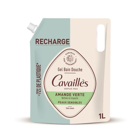 Rogé cavaillès eco-recharge gel bain douche amande verte 1l