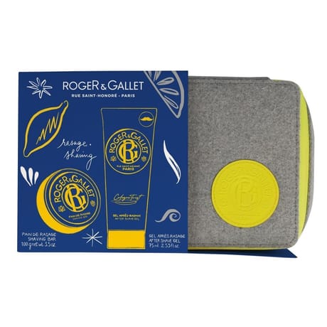 Roger&gallet coffret vanity cologne twist pain de rasage 100g et son gel après-rasage 75ml