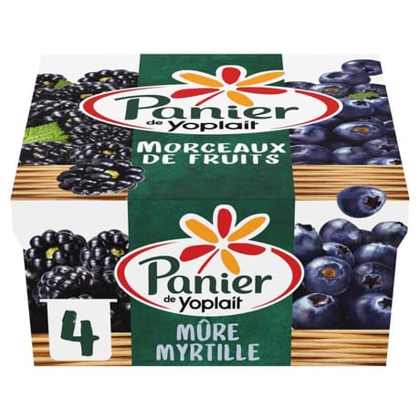 Panier de Yoplait standard mûres myrtilles 4x125g