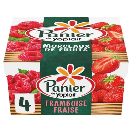 Panier de Yoplait standard fraise framboise 4x125g