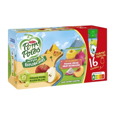 Pom'potes compotes les p'tits explorateurs pharaons&samoirais 16x90g - 1440g