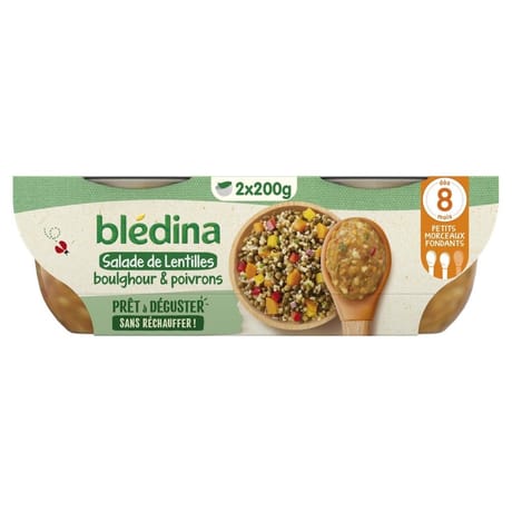 Bledina bol de salade de lentilles carottes et oignons dès 8 mois x2 -400g