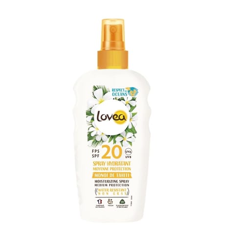 Lovea spray hydratant FPS 20 moyenne protectection Monoï de Tahiti 150 ml