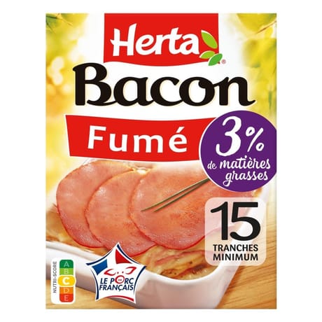 Herta bacon fumé au bois de hêtre 15 tranches 150g