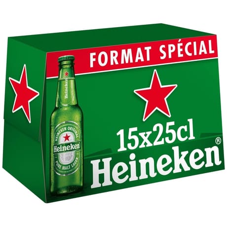 Heineken bière blonde premium 15x25cl 5%vol