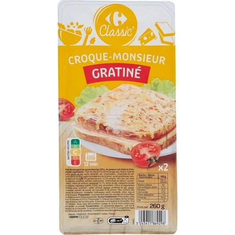 Carrefour Classic' croque monsieur gratiné 260g