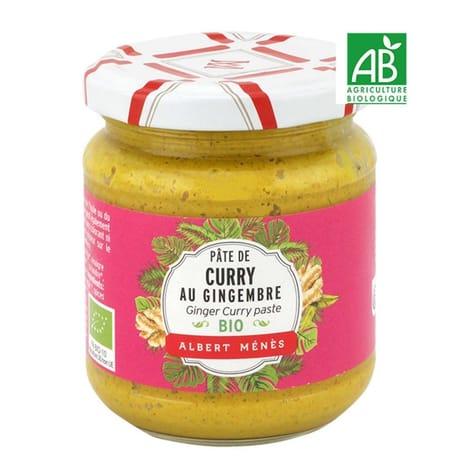 Albert Ménès pâte de curry au gingembre bio 210g