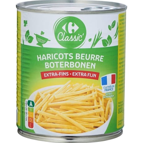 Carrefour classic' haricots beurre extra-fins 800g