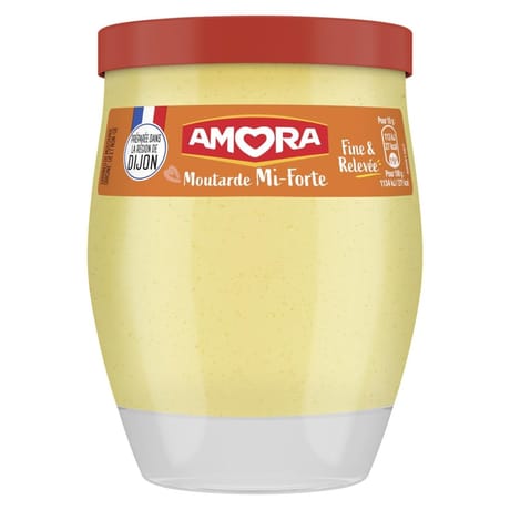 Amora moutarde mi forte verre de table 230g