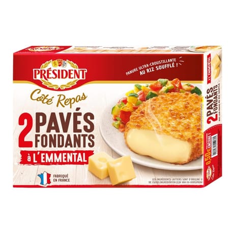 Président 2 pavés fondants à l'emmental 200g