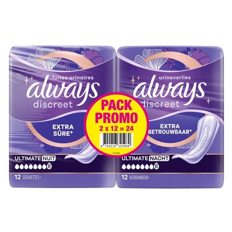 Always discreet serviettes pour fuites urinaires x24