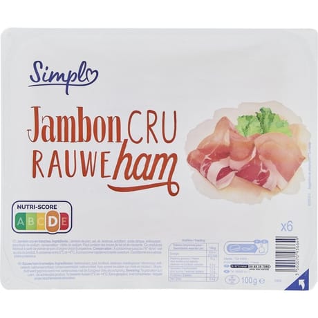 Simpl jambon cru 6 tranches 100g