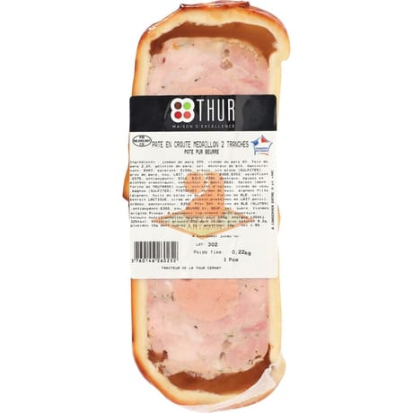 Pâté en croûte médaillon-pur beurre x2 tranches 220g