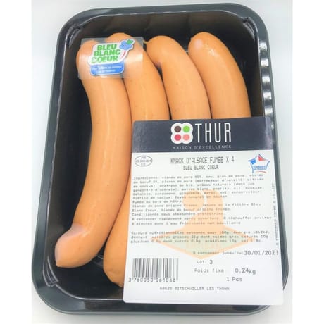 Knack bleu blanc coeur x4 220g