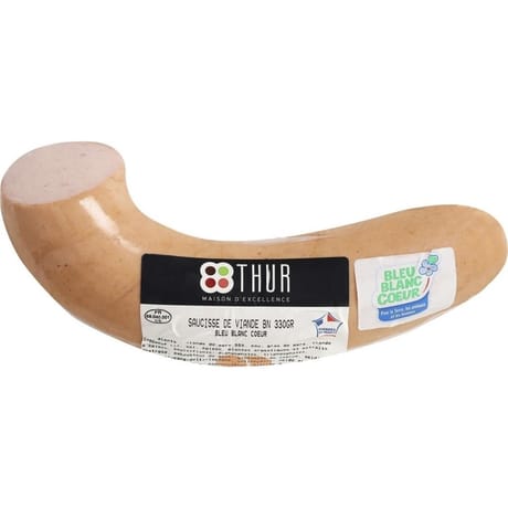 Saucisse de viande bleu blanc coeur