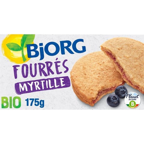 Bjorg fourrés aux myrtilles bio 175g