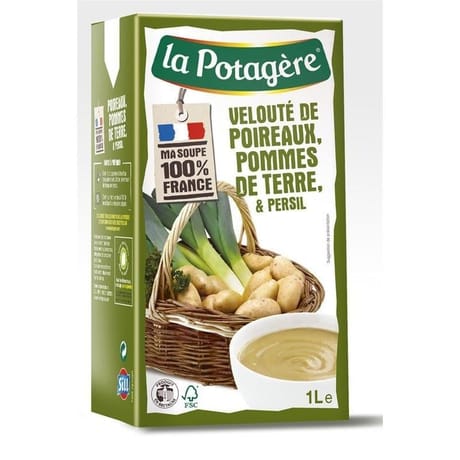 La potagère 100% france velouté de poireaux de pdt et persil 1 l