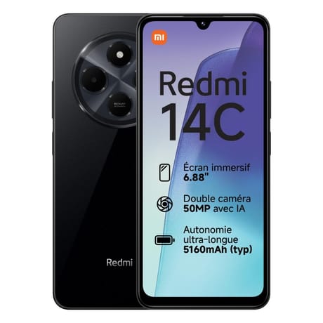 Xiaomi smartphone écran 6,88" REDMI 14C 128GO NOIR 4G