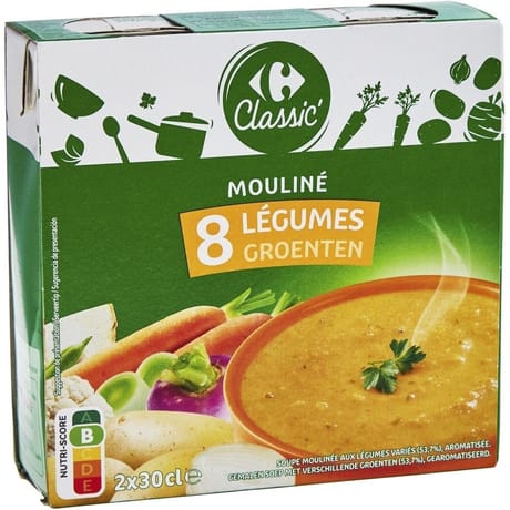 Carrefour classic' soupe mouliné aux 8 légumes 2x30cl - 60cl