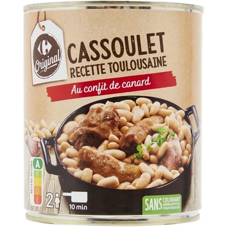 Carrefour original plat cuisiné cassoulet toulousain 840g