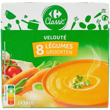 Carrefour classic' soupe aux 8 légumes 2x30cl - 60cl