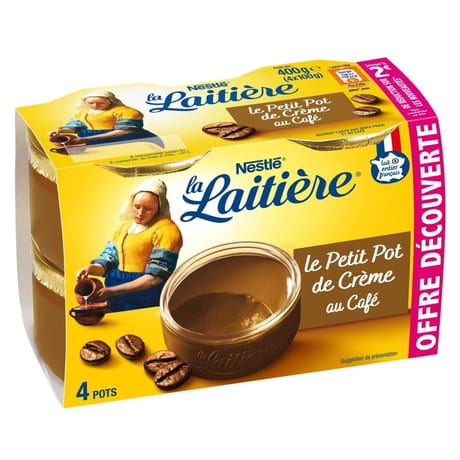 La Laitière Petit pot de crème café 4x100g offre découverte
