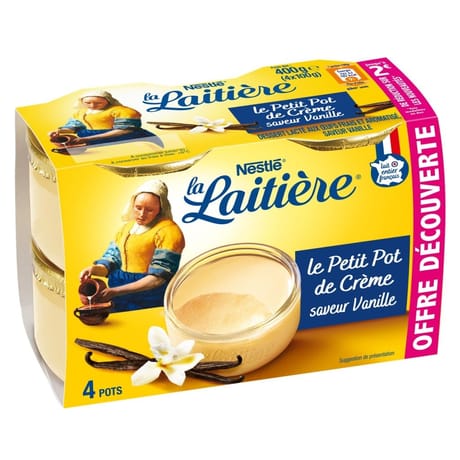 La Laitière Petit pot de crème vanille 4x100g offre découverte