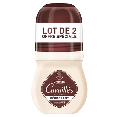Rogé cavaillès déodorant fraicheur 48h roll-on homme 2x50ml