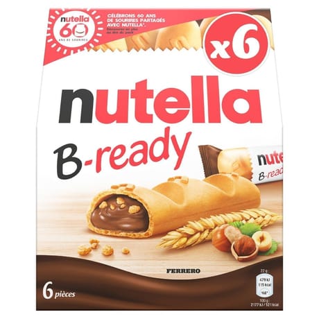 Nutella b-ready t6 etui de 6 pièces 132g