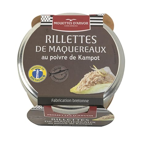 Les mouettes d'arvor rillettes de maquereaux au poivre de Kampot 125g
