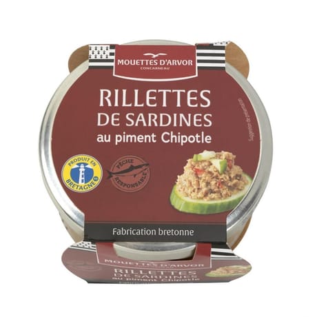 Les mouettes d'arvor rillettes de sardines au piment de chipotle 125g