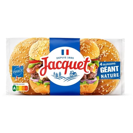 Jacquet 4 burger géant nature 330g
