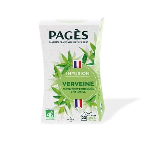 Pages infusion bio verveine cultivés en france x20 - 30g