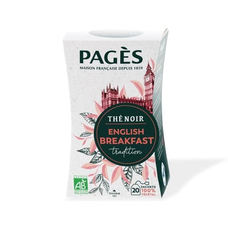 Pages thé noir english breakfast bio x20s 36g