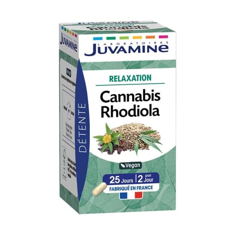 Juvamine cannabis rhodiola relaxation 50 gélules végétales 16g