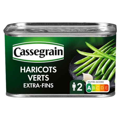 Cassegrain haricots verts extra fins cueillis et rangés main 400g