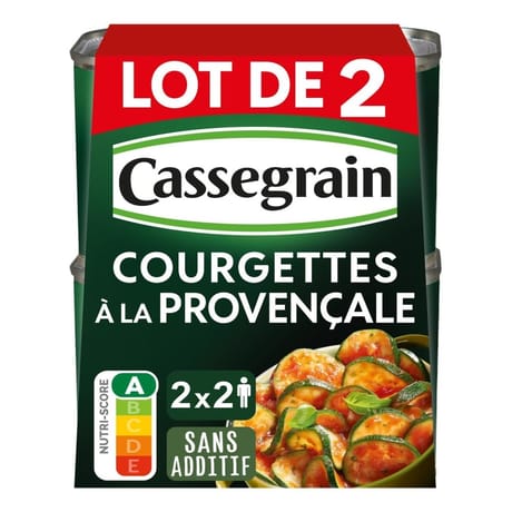 Cassegrain courgettes cuisinées à la provençale à l'huile d'olive extra 750g