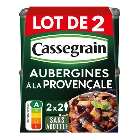Cassegrain aubergines cuisinées à la provençale 2x375g