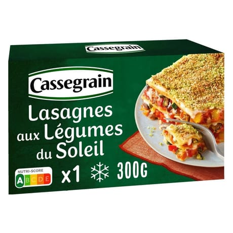 Cassegrain lasagnes aux légumes du soleil, mozzarella fondante 300g