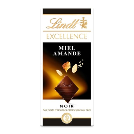 Lindt excellence noir miel amandes 100g