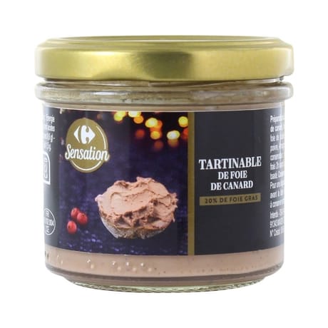 Carrefour sensation tartinable au foie de canard 90g