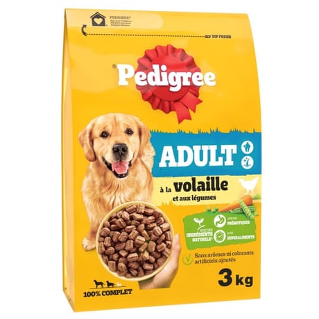 Pedigree croquette adulte à la volaille et aux légumes - 3kg